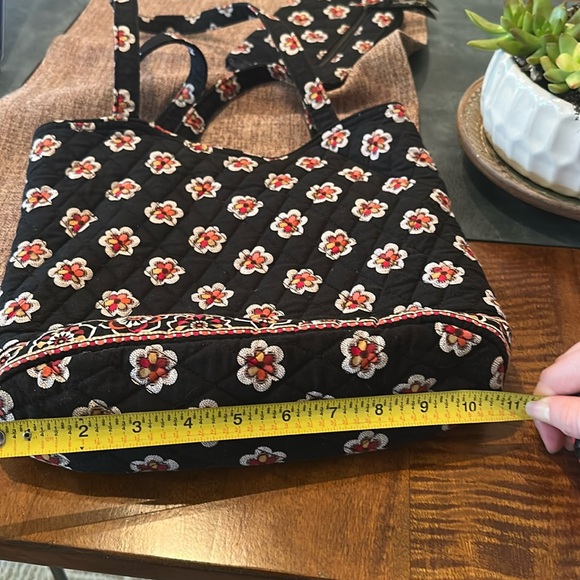 Vera Bradley Black and Red Floral Tote Bag - Picture 9 of 12
